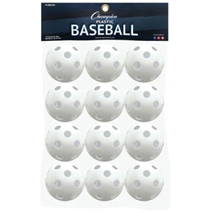 BALLES TROUÉES DE BASEBALL BLANCHES PLBB12R (12X)