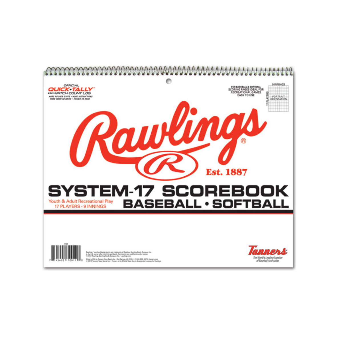 SCOREBOOK SYSTEM-17 BASEBALL/SOFTBALL 17SB