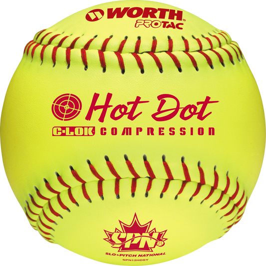 BALLE DE SOFTBALL HOT DOT SPN12HDSY 12 POUCES