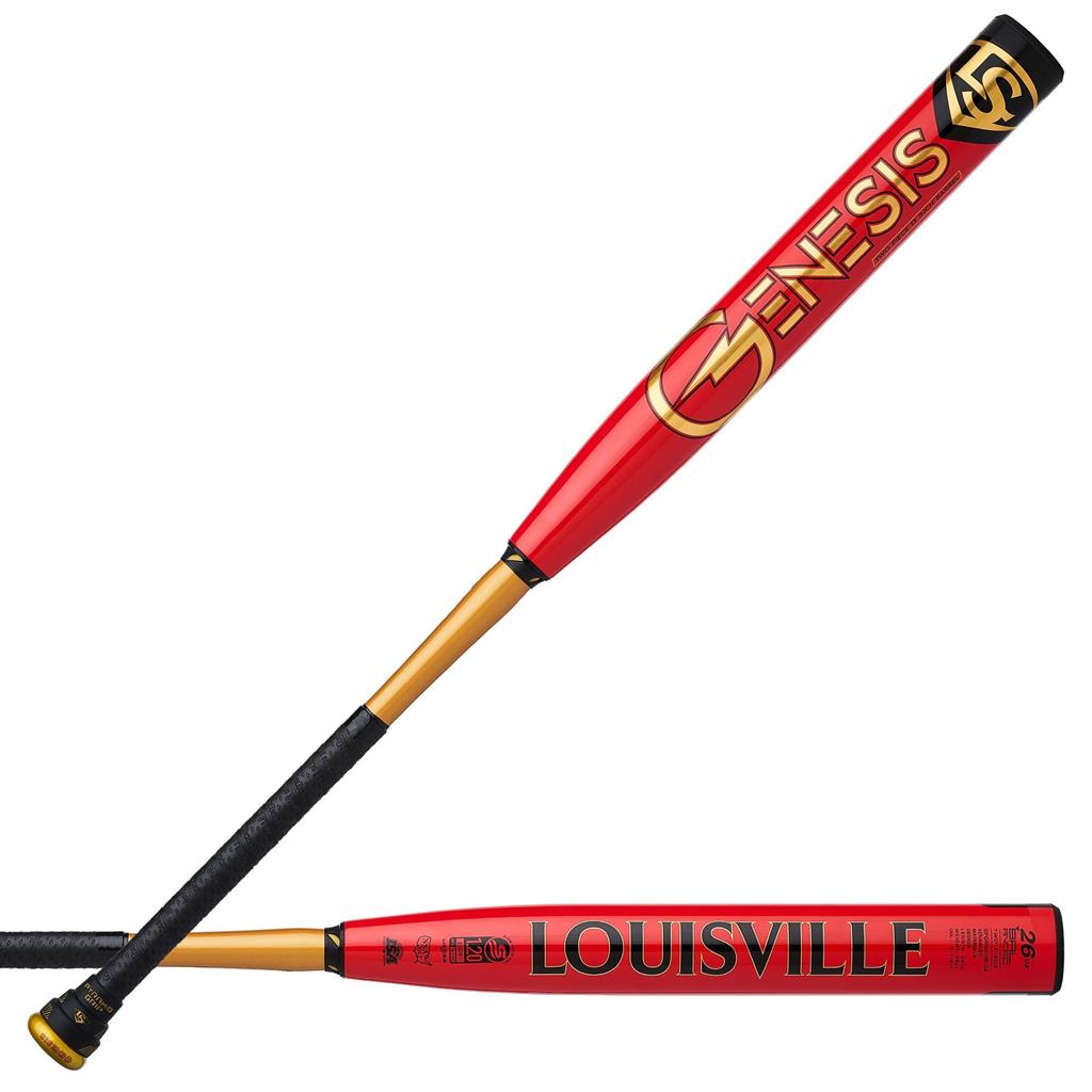 BÂTON DE SOFTBALL GENESIS 2PC BALANCE ROUGE/OR V2 USSSA