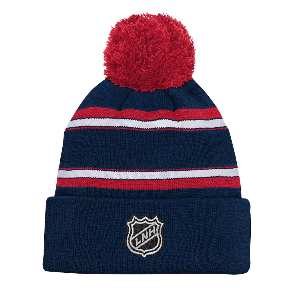 TUQUE EN TRICOT À POMPON POUR ENFANT CANADIENS DE MONTRÉAL NHL NAVY/ROUGE