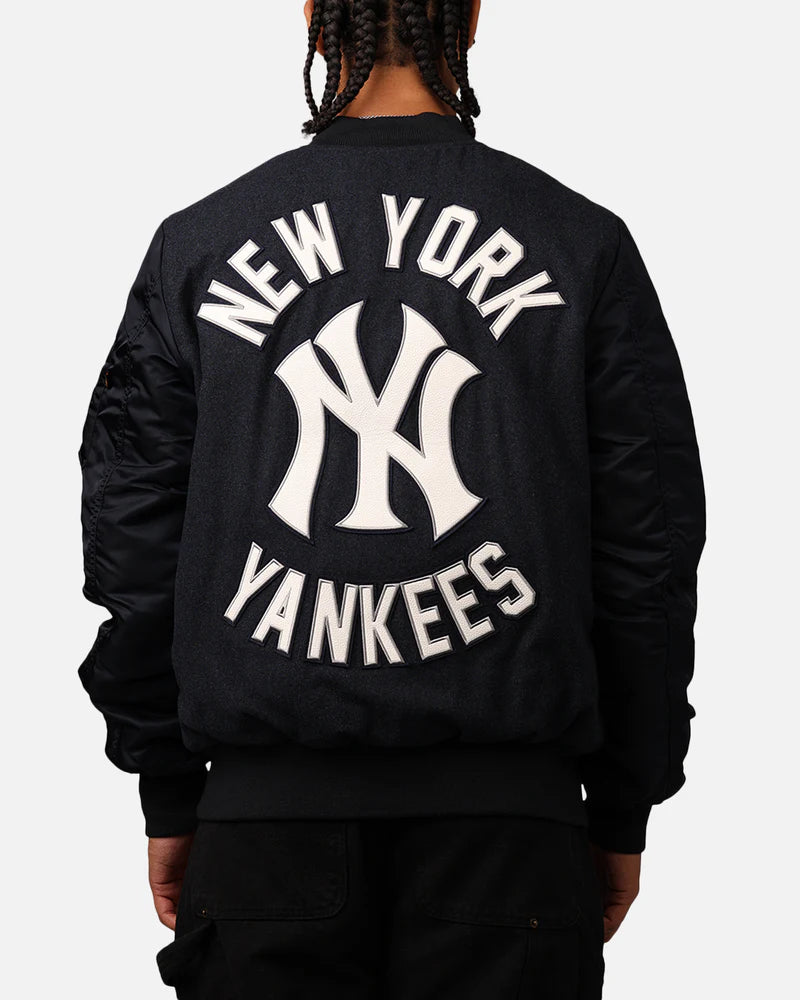 MANTEAU VARSITY MA-1 EN LAINE NAVY YANKEES ALPHA INDUSTRIES X NEW ERA