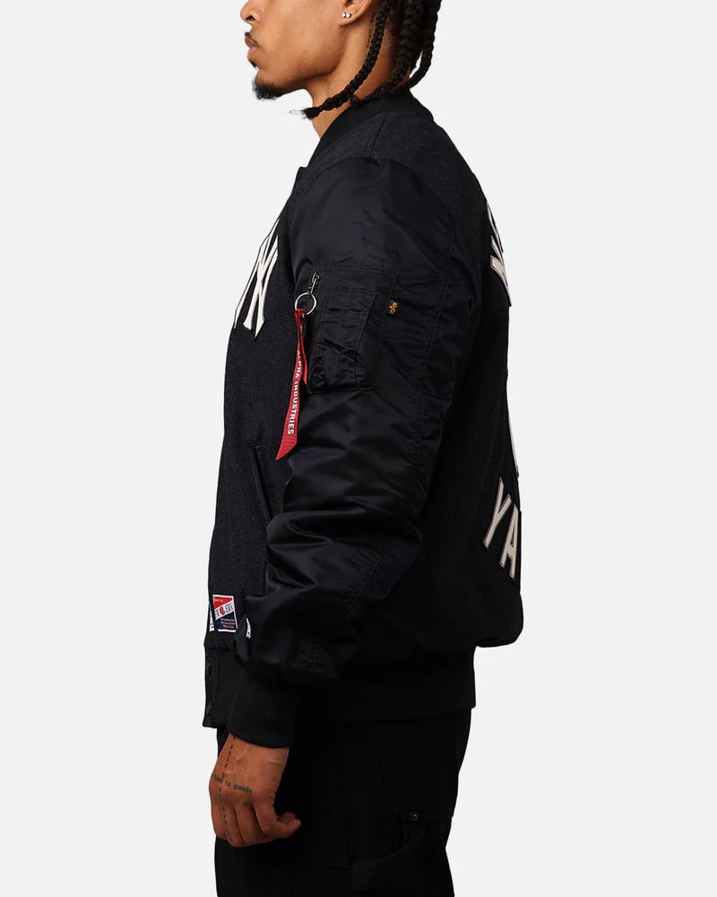 MANTEAU VARSITY MA-1 EN LAINE NAVY YANKEES ALPHA INDUSTRIES X NEW ERA