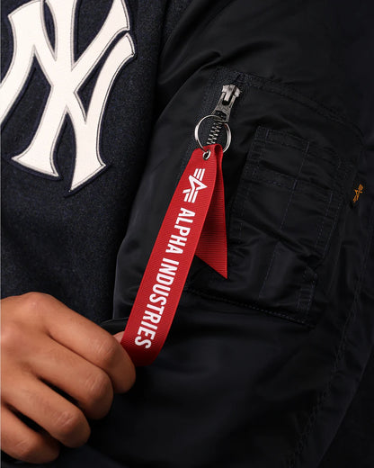 MANTEAU VARSITY MA-1 EN LAINE NAVY YANKEES ALPHA INDUSTRIES X NEW ERA