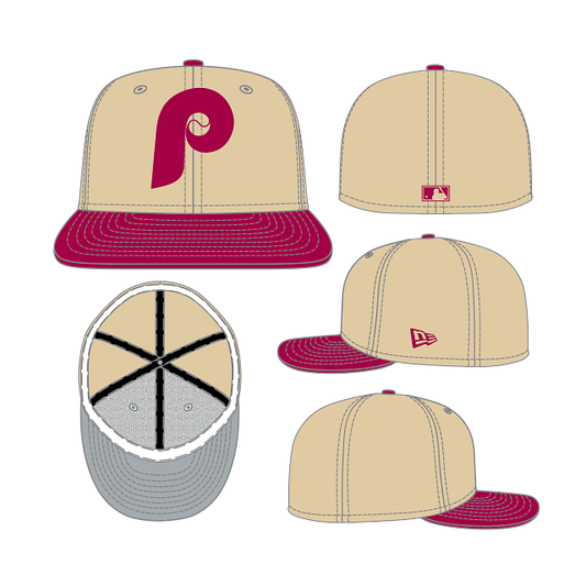 CASQUETTE 59FIFTY MLB CAMEL PHILLIES