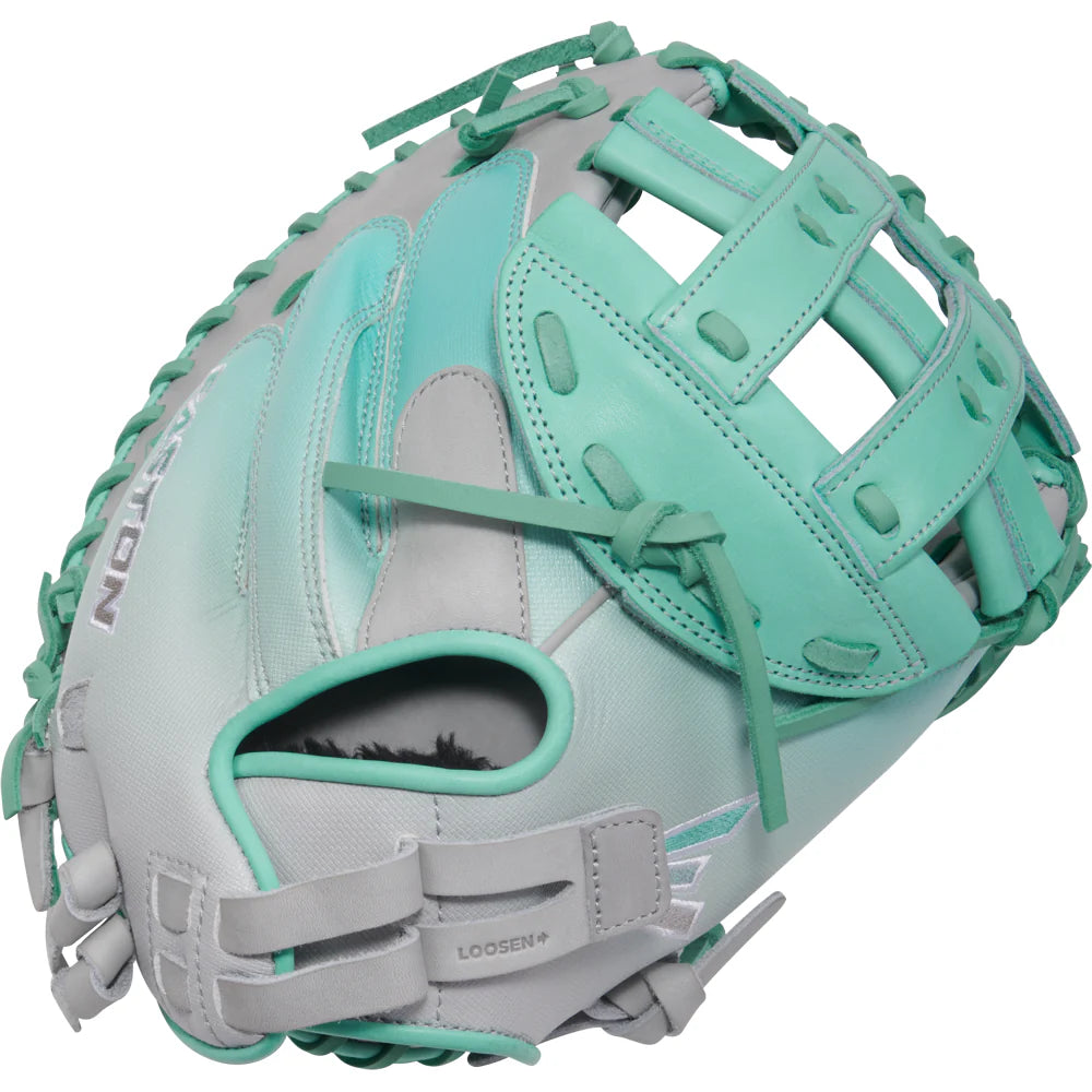 Mizuno Finch Gant de frappe softball rembourré pour femme, blanc-doré Mizuno Finch Gant de frappe softball rembourré pour femme, blanc-doré