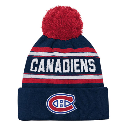 TUQUE EN TRICOT À POMPON POUR ENFANT CANADIENS DE MONTRÉAL NHL NAVY/ROUGE