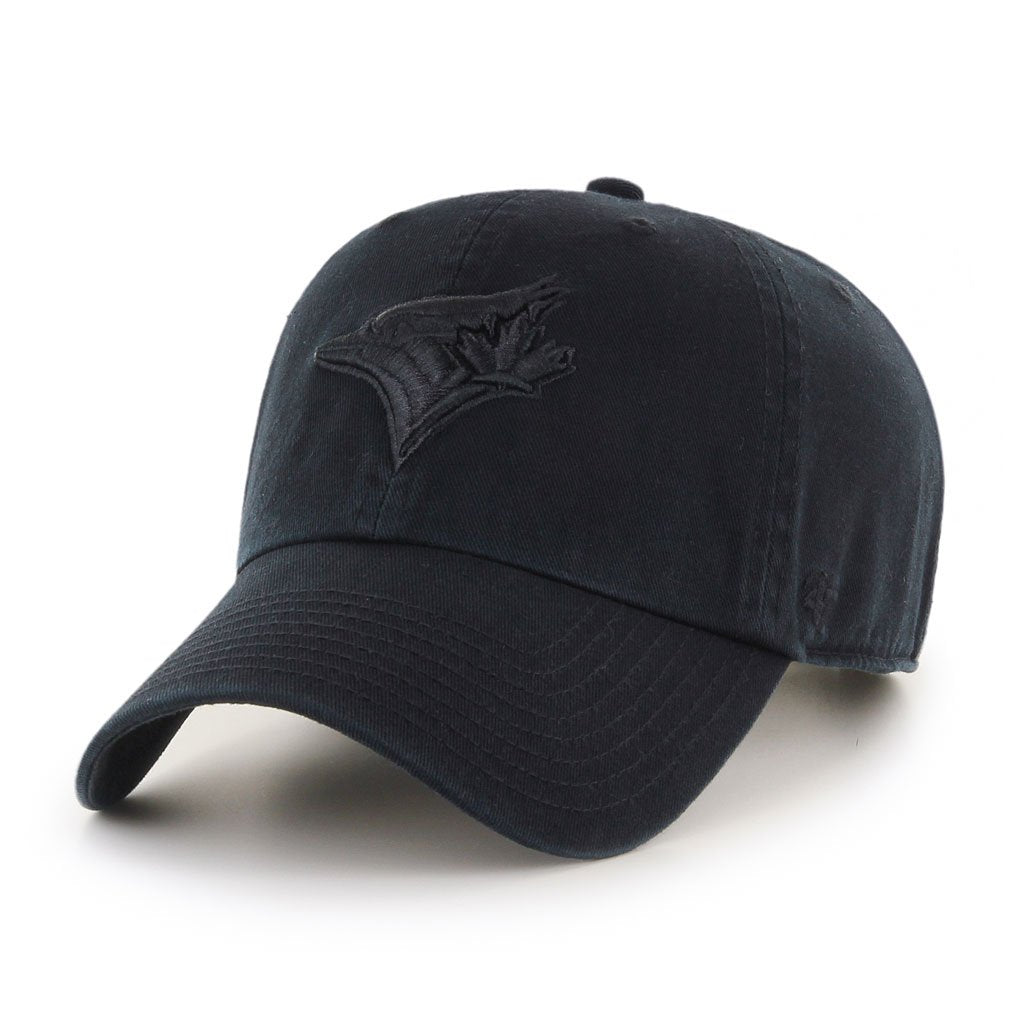 CLEAN UP MLB CAP BLACK ON BLACK BLUE JAYS