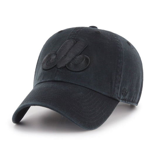 CLEAN UP MLB CAP BLACK ON BLACK EXPOS