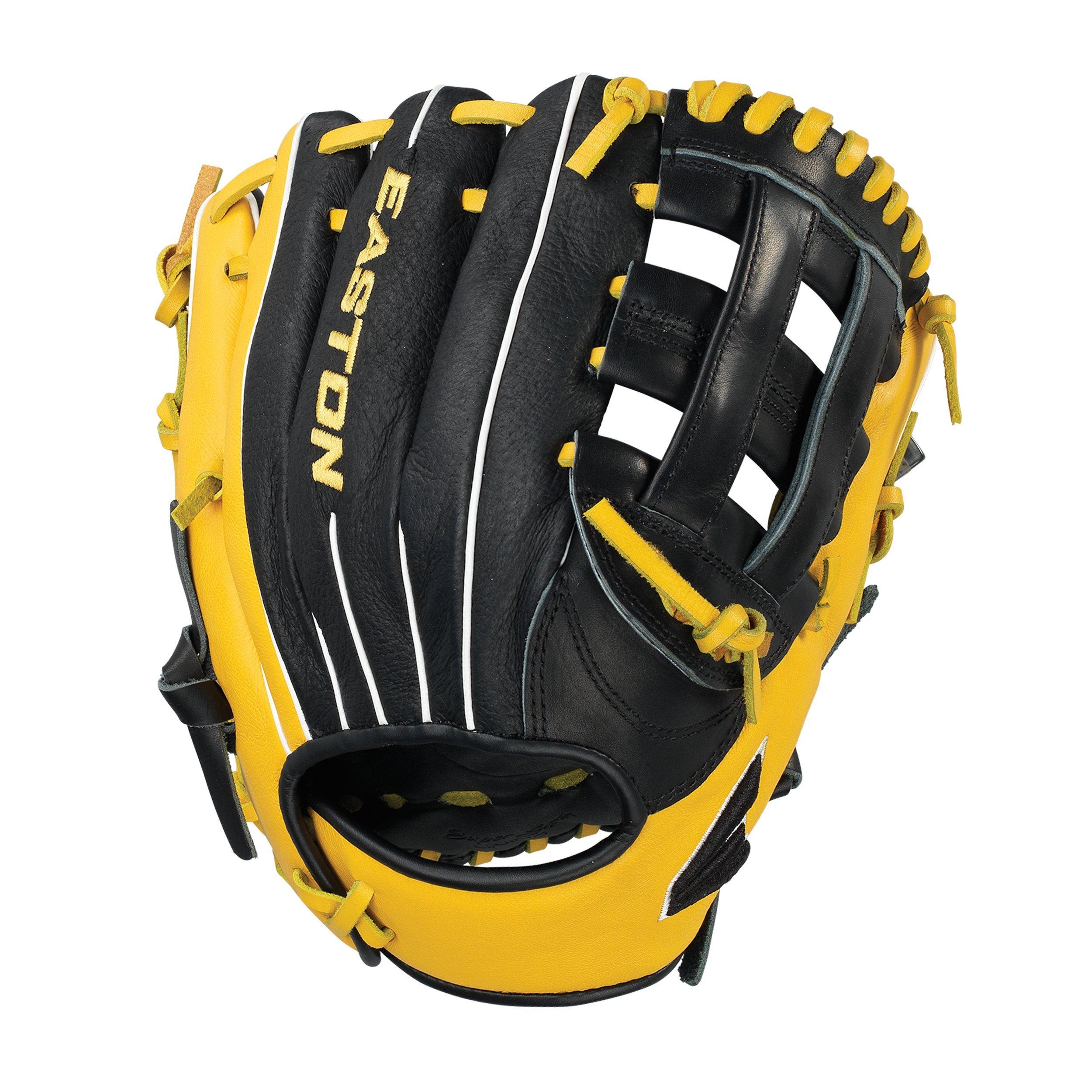 Black and yellow baseball hot sale glove