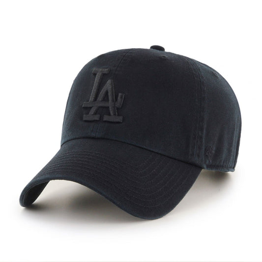 CLEAN UP MLB CAP BLACK ON BLACK DODGERS